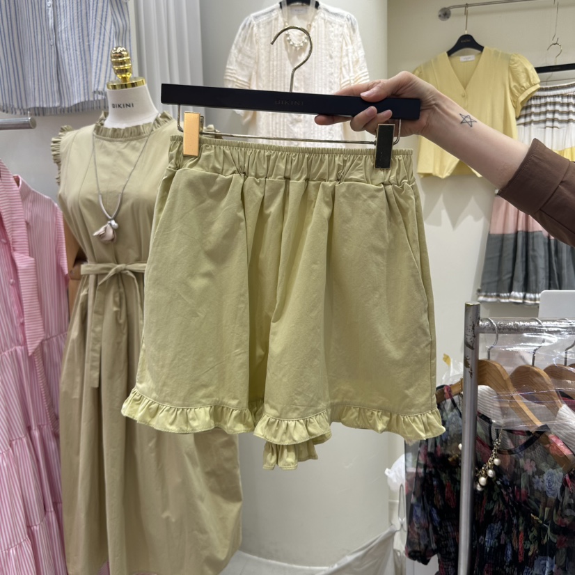 BIKINI東大門實拍女士新款職業真品25春夏休閑時尚短褲荷葉邊BIKINI短褲圖色4