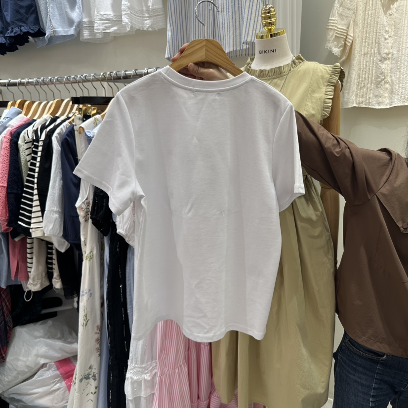 BIKINI東大門實拍女裝新品真品時尚25春夏人氣休閑職業熱賣T恤BIKINIT恤