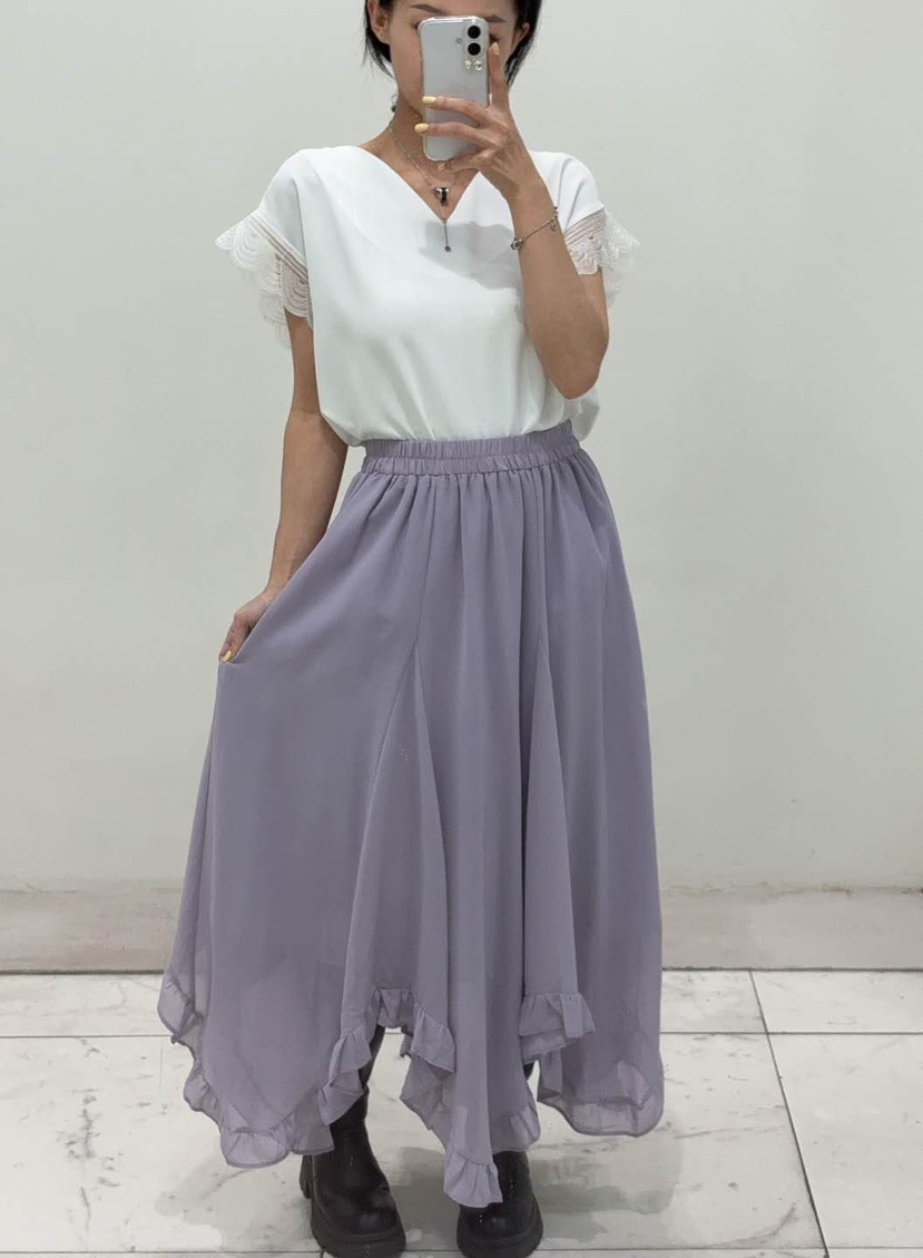 BLUE RIBBON東大門直郵女士新品25春夏人氣職業長裙荷葉邊BLUE RIBBON長裙
