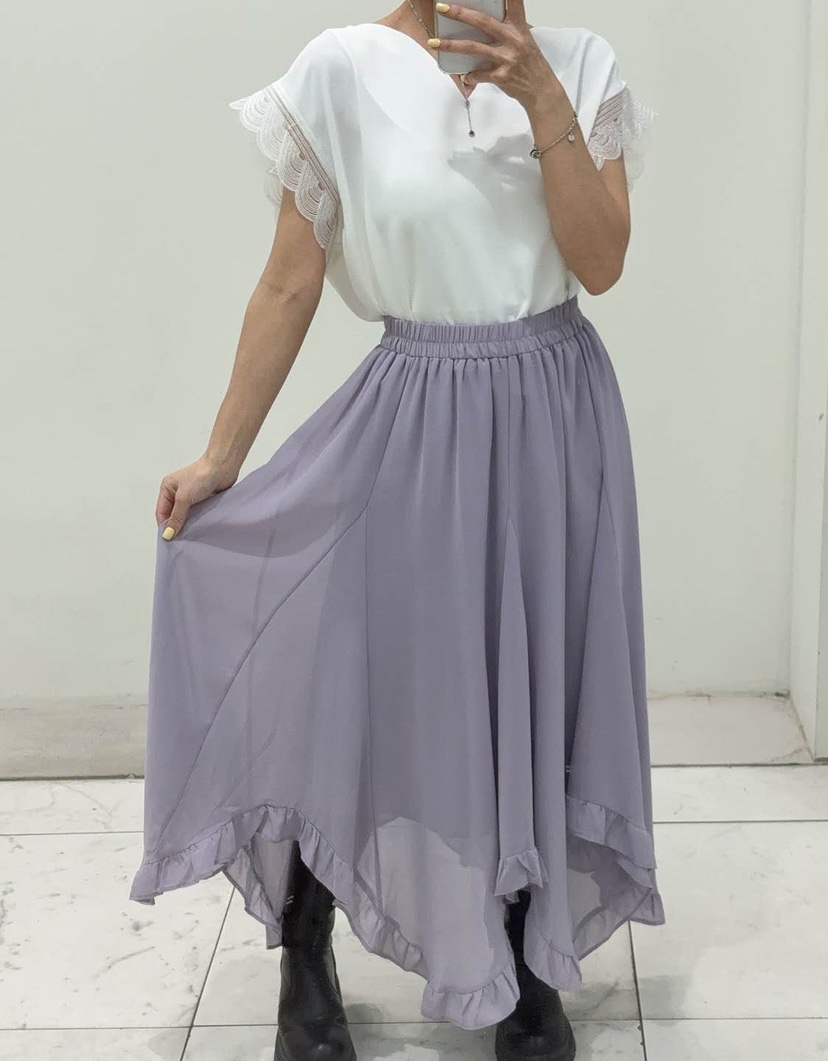 BLUE RIBBON東大門直郵女士新品25春夏人氣職業長裙荷葉邊BLUE RIBBON長裙