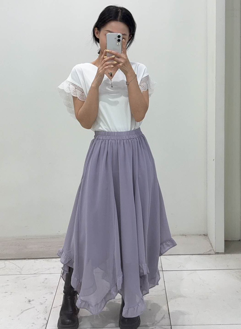 BLUE RIBBON東大門直郵女士新品25春夏人氣職業長裙荷葉邊BLUE RIBBON長裙