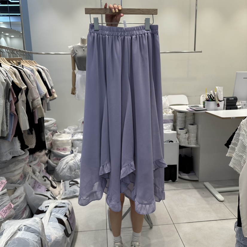BLUE RIBBON東大門直郵女士新品25春夏人氣職業長裙荷葉邊BLUE RIBBON長裙圖色2