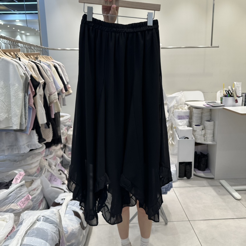 BLUE RIBBON東大門直郵女士新品25春夏人氣職業長裙荷葉邊BLUE RIBBON長裙圖色3
