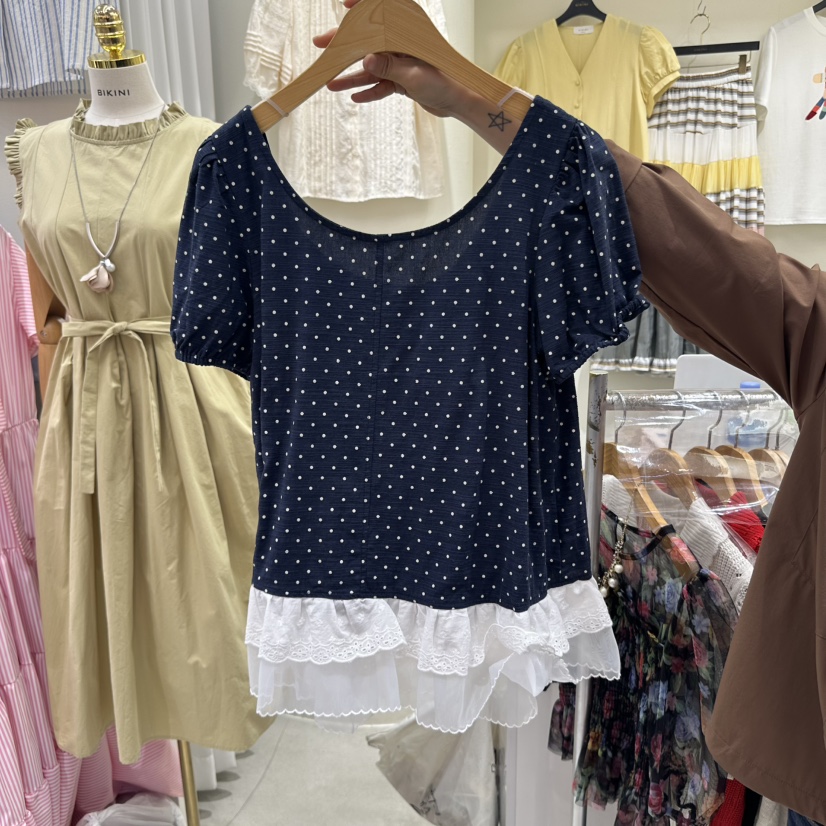 BIKINI韓國代購女士新款真品人氣25春夏時尚推薦襯衫蕾絲衫BIKINI襯衫/蕾絲衫