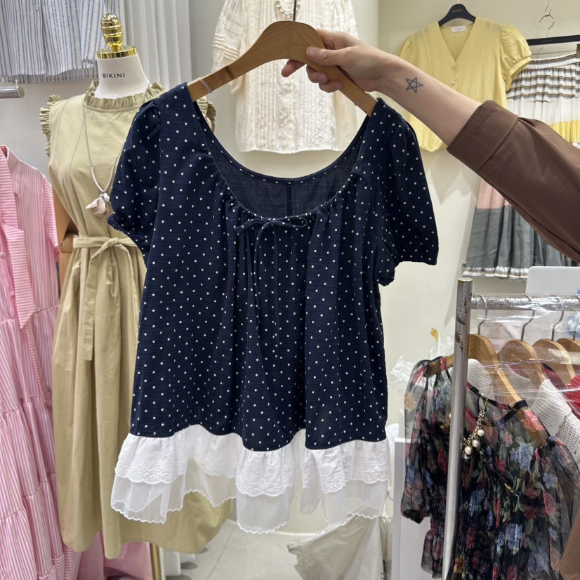 BIKINI韓國代購女士新款真品人氣25春夏時尚推薦襯衫蕾絲衫BIKINI襯衫/蕾絲衫圖色2
