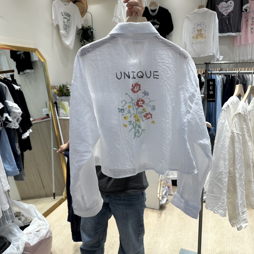 UNDERSTAR_VINTAGE韓國代購女士新款真品熱賣襯衫蕾絲衫紗布UNDERSTAR_VINTAGE襯衫/蕾絲衫