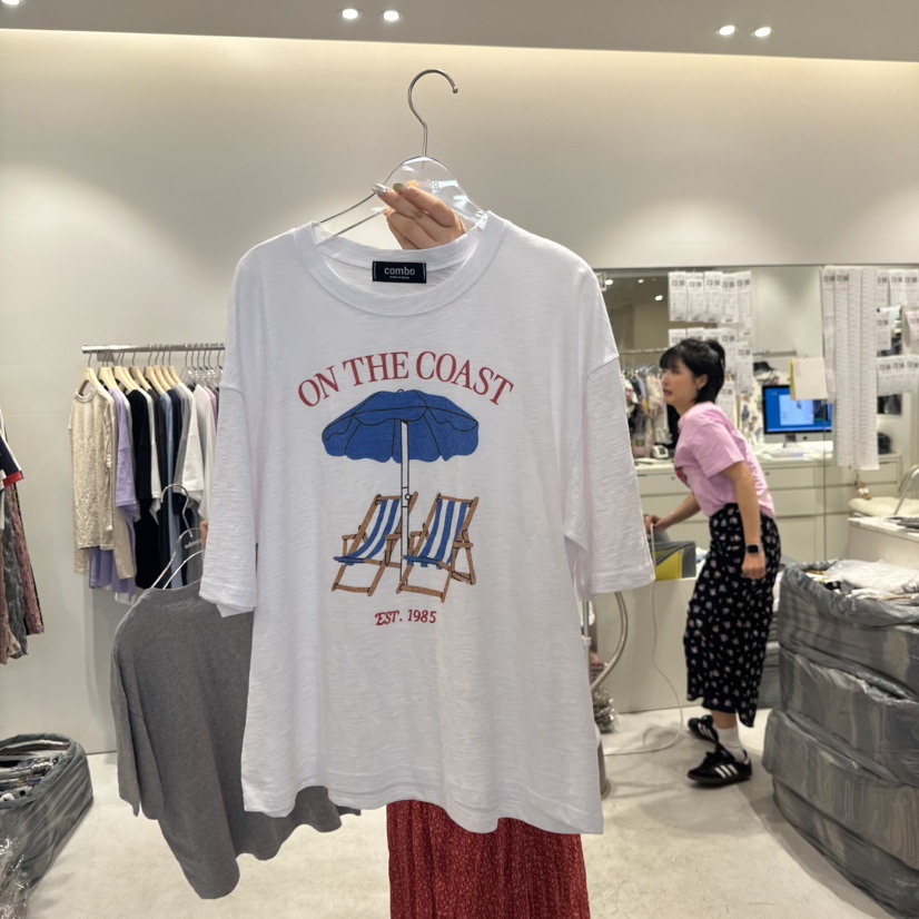 COMBO韓國直郵女裝新品真品推薦熱賣人氣時尚休閑25春夏T恤COM_BOT恤圖色2
