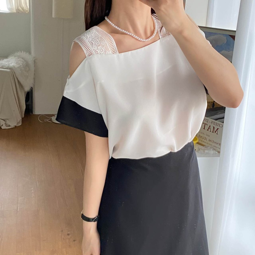 BLUE RIBBON韓國代購女裝新款25春夏真品時尚職業襯衫蕾絲衫BLUE RIBBON襯衫/蕾絲衫