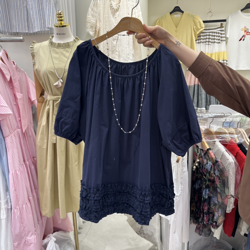 BIKINI東大門代購女裝新品職業時尚真品25春夏休閑襯衫蕾絲衫BIKINI襯衫/蕾絲衫圖色2