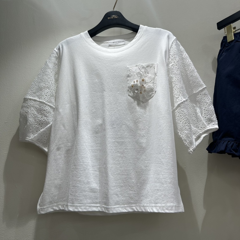 BIKINI東大門代購女裝新款休閑職業25春夏真品時尚人氣T恤口袋BIKINIT恤圖色1