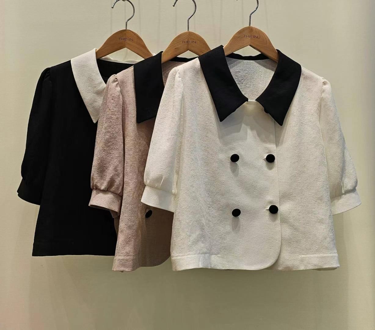 THE IN-더인-T韓國直郵女裝新品25春夏推薦襯衫蕾絲衫褶皺THE IN襯衫/蕾絲衫