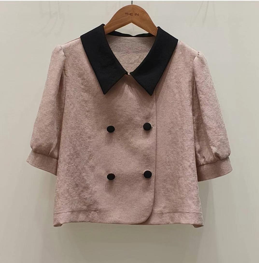 THE IN-더인-T韓國直郵女裝新品25春夏推薦襯衫蕾絲衫褶皺THE IN襯衫/蕾絲衫