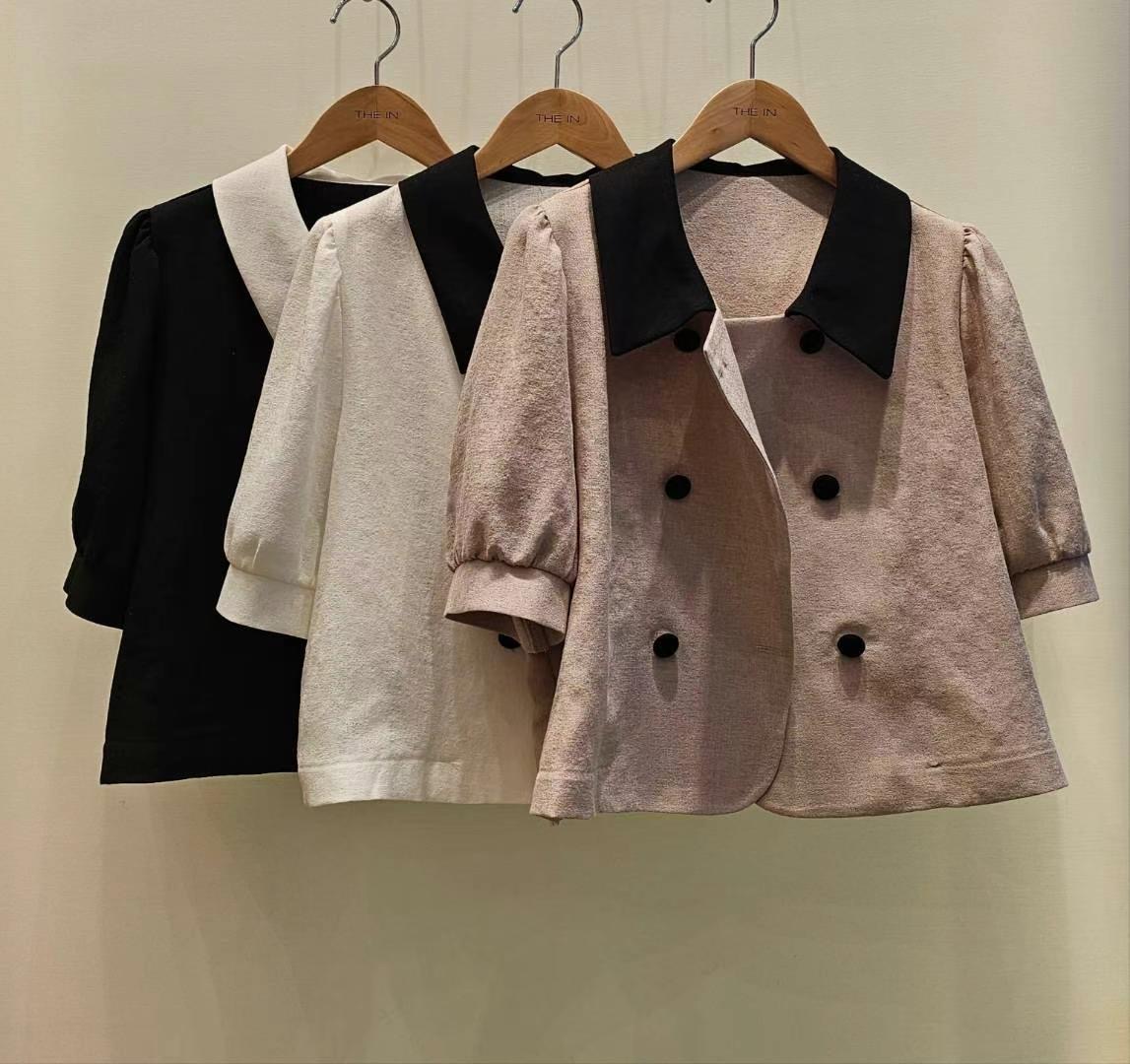 THE IN-더인-T韓國直郵女裝新品25春夏推薦襯衫蕾絲衫褶皺THE IN襯衫/蕾絲衫