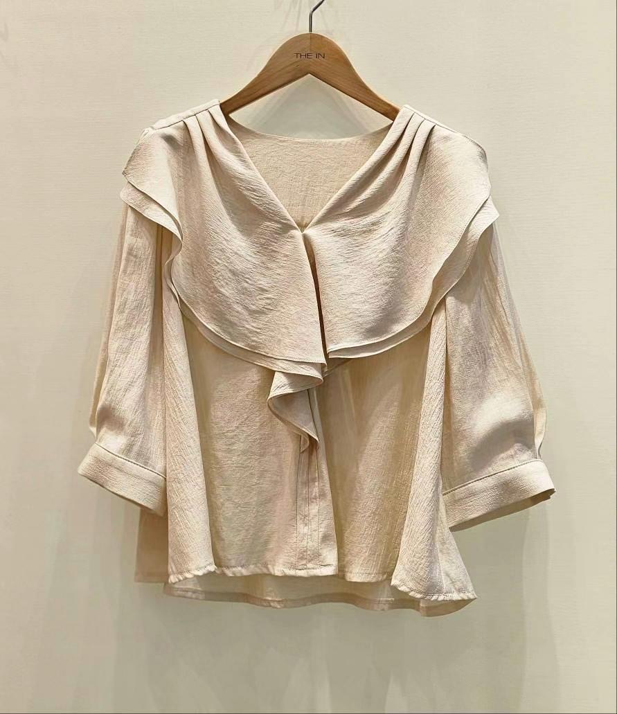 THE IN-더인-T東大門代購女裝新品職業襯衫蕾絲衫荷葉邊THE IN襯衫/蕾絲衫圖色2