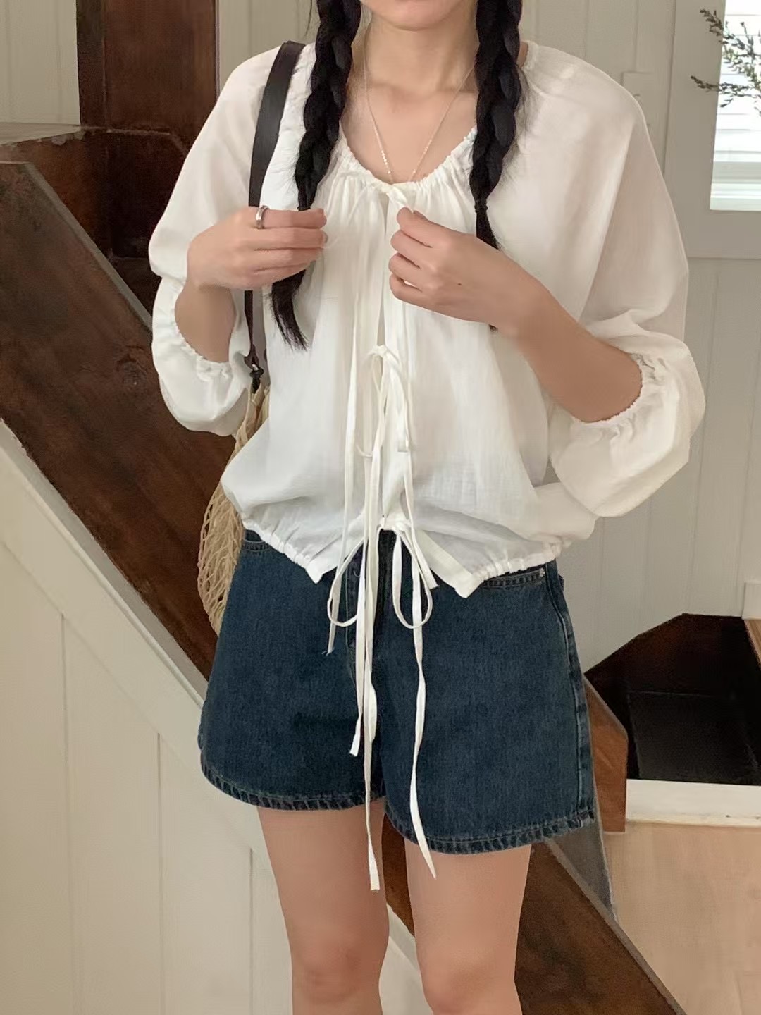 DEAR.FOREST韓國代購女裝新品人氣休閑推薦25春夏襯衫蕾絲衫DEAR.FOREST襯衫/蕾絲衫