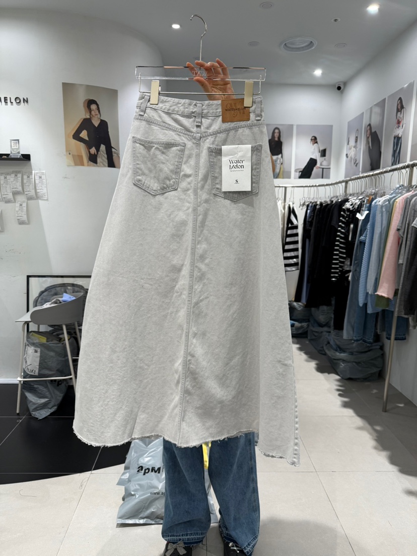 WATERMELON韓國直郵女士新品時尚25春夏真品職業休閑推薦長裙WATERMELON長裙