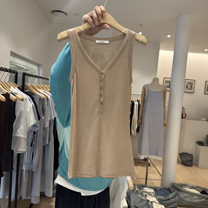OVU東大門實拍女士新品時尚人氣推薦休閑真品25春夏吊帶背心OVU吊帶/背心圖色2