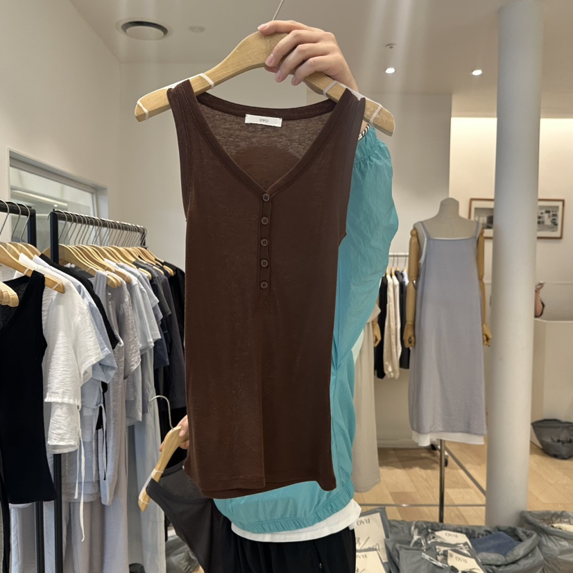 OVU東大門實拍女士新品時尚人氣推薦休閑真品25春夏吊帶背心OVU吊帶/背心圖色3