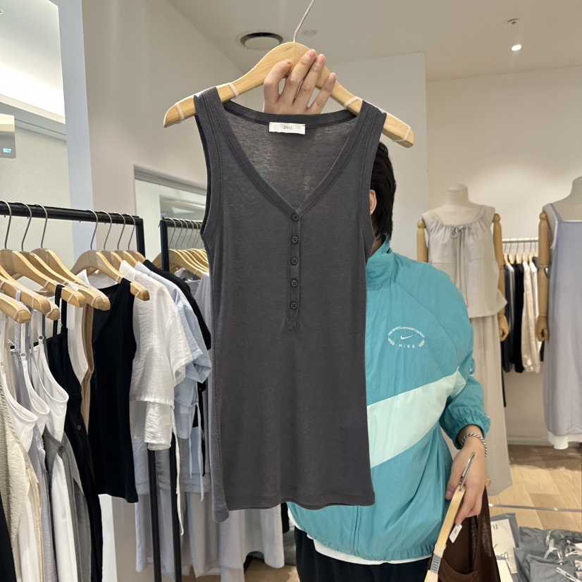 OVU東大門實拍女士新品時尚人氣推薦休閑真品25春夏吊帶背心OVU吊帶/背心圖色4