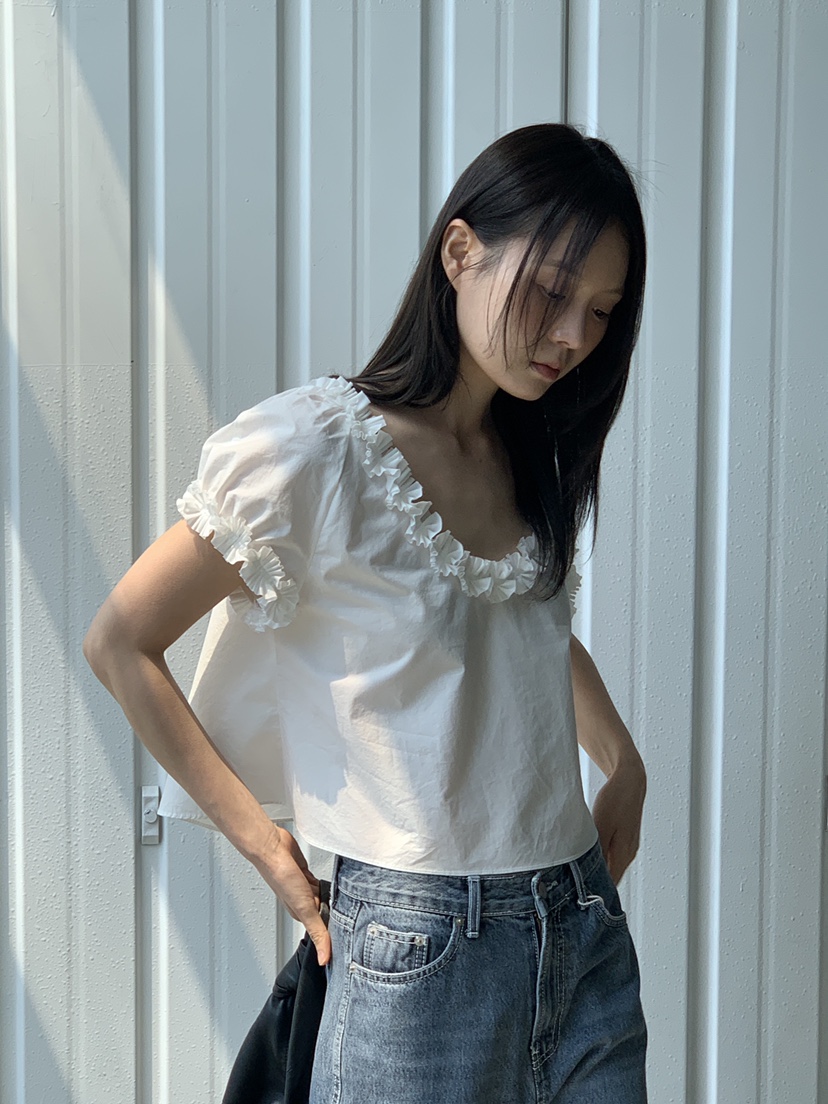 LOGARDEN東大門實拍女士新款25春夏推薦人氣熱賣襯衫蕾絲衫絨LO GARDEN襯衫/蕾絲衫