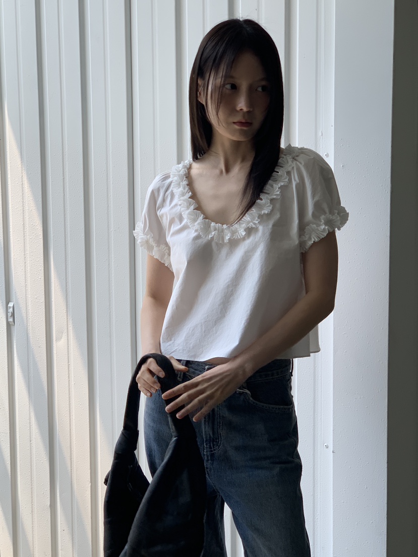 LOGARDEN東大門實拍女士新款25春夏推薦人氣熱賣襯衫蕾絲衫絨LO GARDEN襯衫/蕾絲衫