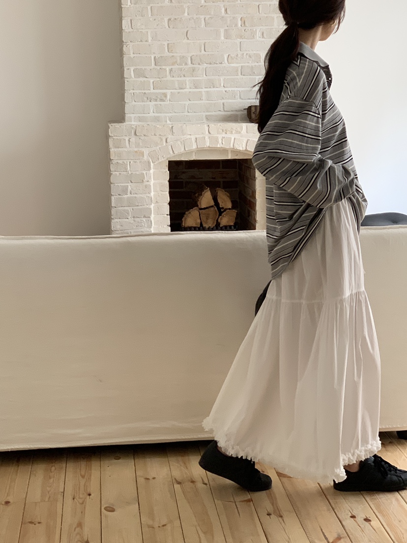 LOGARDEN東大門實拍女裝新品25春夏人氣真品時尚長裙荷葉邊LO GARDEN長裙
