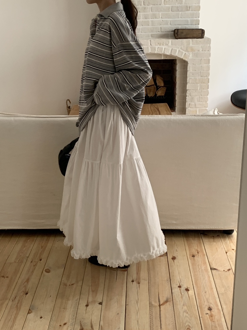 LOGARDEN東大門實拍女裝新品25春夏人氣真品時尚長裙荷葉邊LO GARDEN長裙