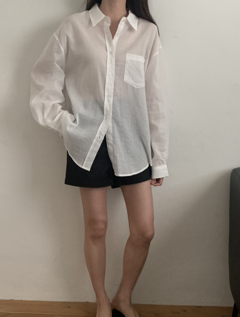 NOTICE韓國代購女裝新款職業休閑25春夏時尚襯衫蕾絲衫亞麻NOTICE襯衫/蕾絲衫