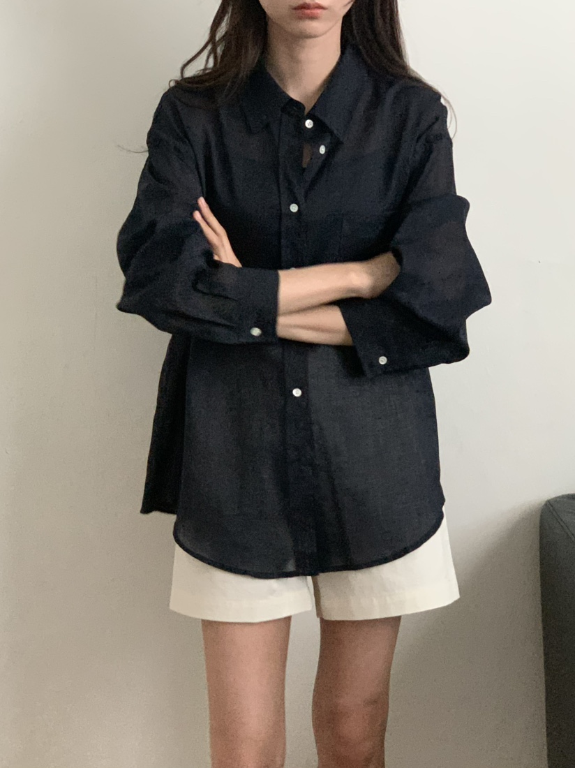 NOTICE韓國代購女裝新款職業休閑25春夏時尚襯衫蕾絲衫亞麻NOTICE襯衫/蕾絲衫