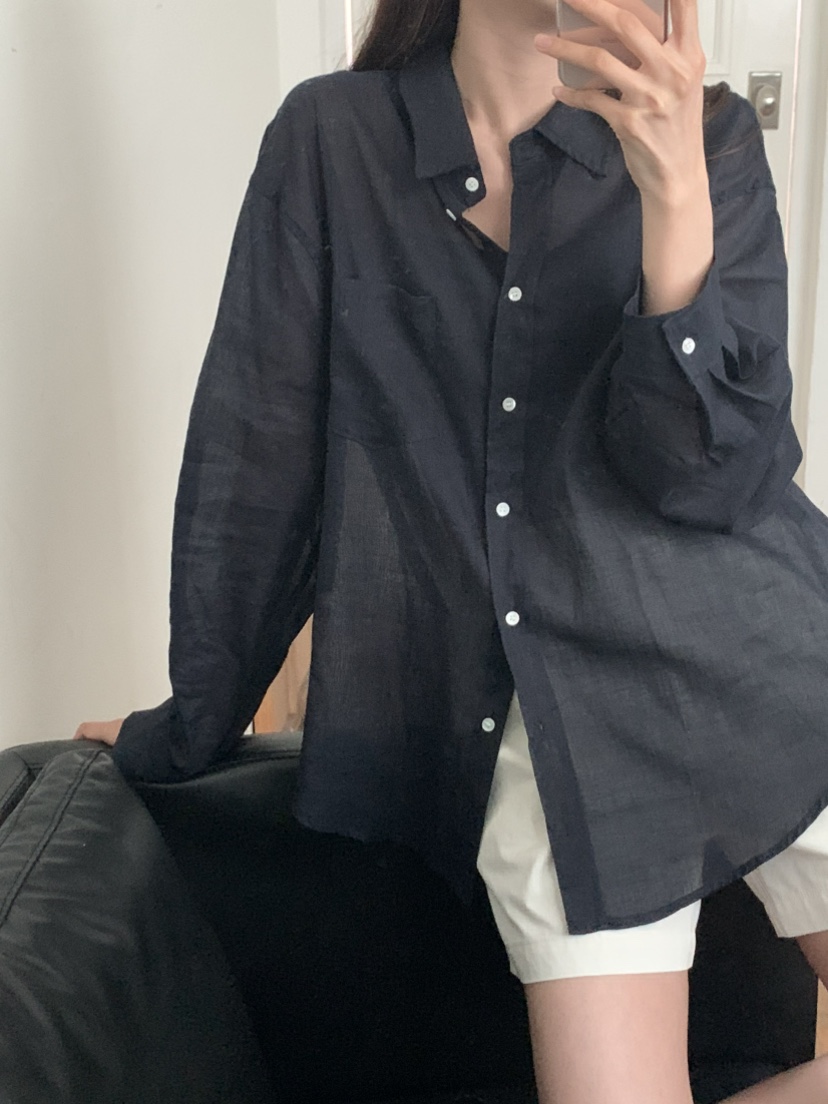 NOTICE韓國代購女裝新款職業休閑25春夏時尚襯衫蕾絲衫亞麻NOTICE襯衫/蕾絲衫