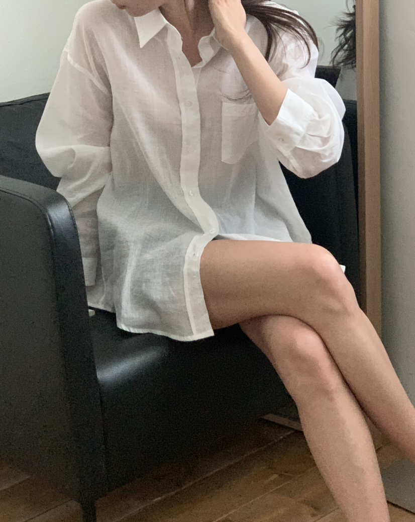 NOTICE韓國代購女裝新款職業休閑25春夏時尚襯衫蕾絲衫亞麻NOTICE襯衫/蕾絲衫