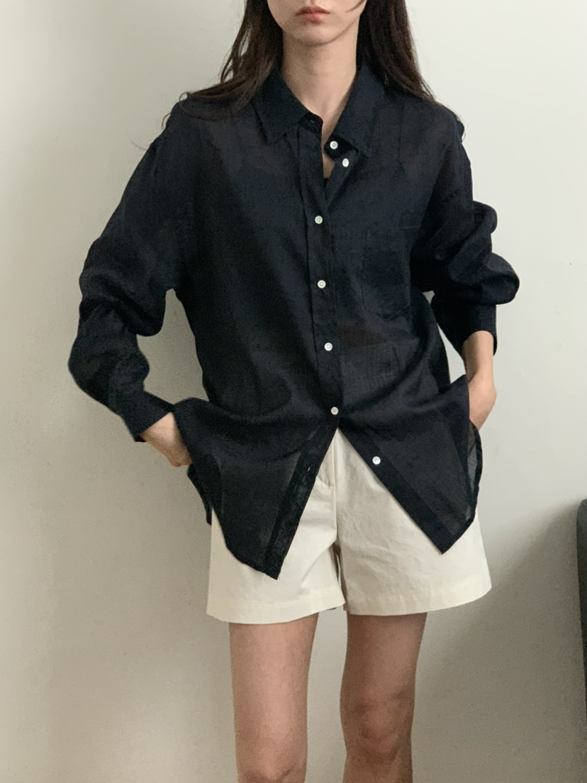 NOTICE韓國代購女裝新款職業休閑25春夏時尚襯衫蕾絲衫亞麻NOTICE襯衫/蕾絲衫