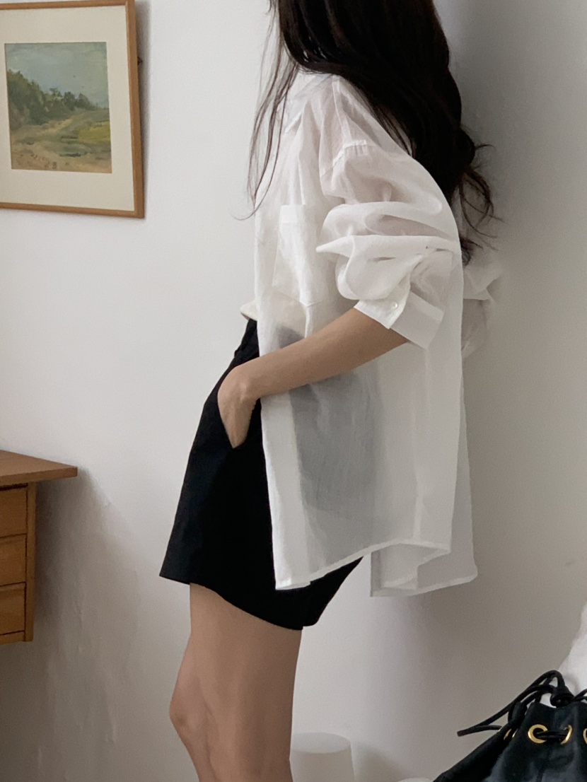 NOTICE韓國代購女裝新款職業休閑25春夏時尚襯衫蕾絲衫亞麻NOTICE襯衫/蕾絲衫