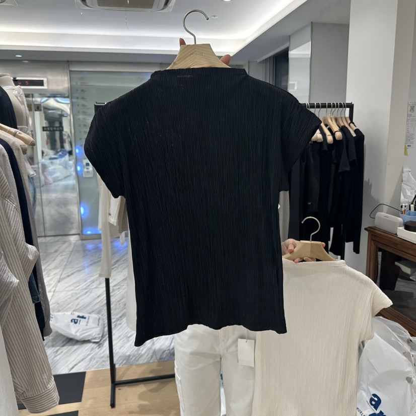 OURIN韓國直郵女士新款真品人氣休閑25春夏熱賣襯衫蕾絲衫褶皺OURIN襯衫/蕾絲衫圖色2