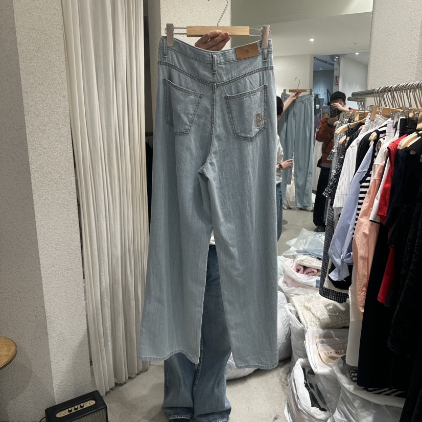 SSEMIENNE東大門實拍女裝新款職業真品25春夏熱賣人氣牛仔褲SSEMIENNE牛仔褲