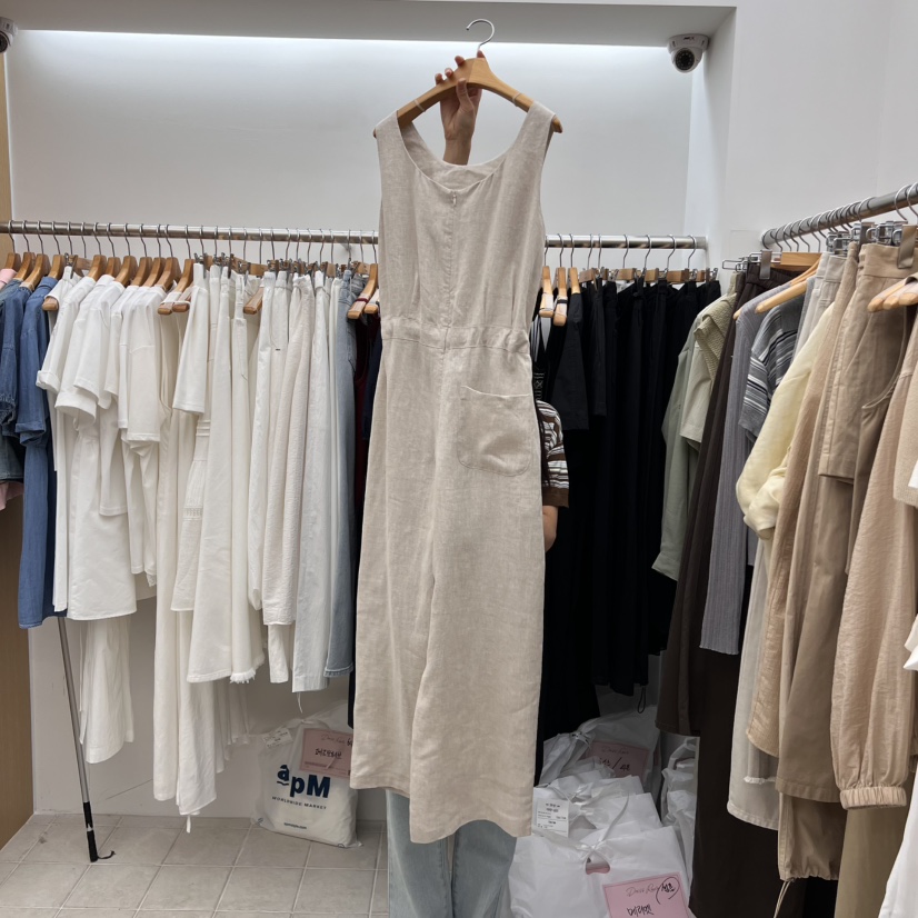 DRESS ROOM東大門實拍女裝新款職業25春夏時尚休閑連衣裙亞麻DRESS ROOM連衣裙