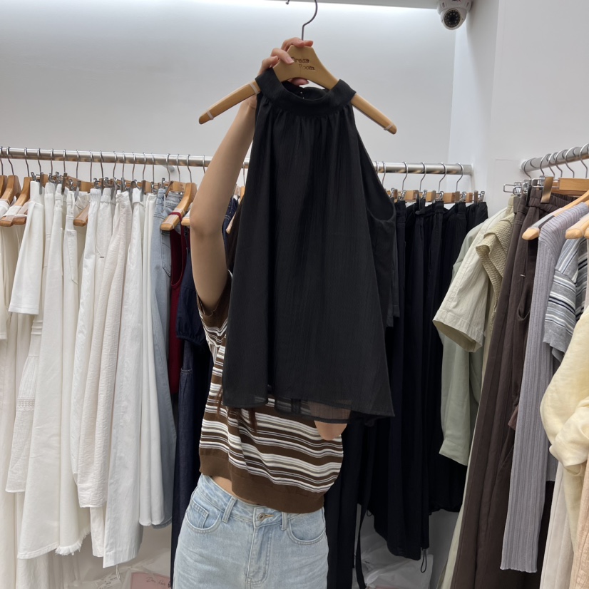 DRESS ROOM韓國直郵女裝新款職業休閑熱賣推薦吊帶背心亞麻DRESS ROOM吊帶/背心圖色2
