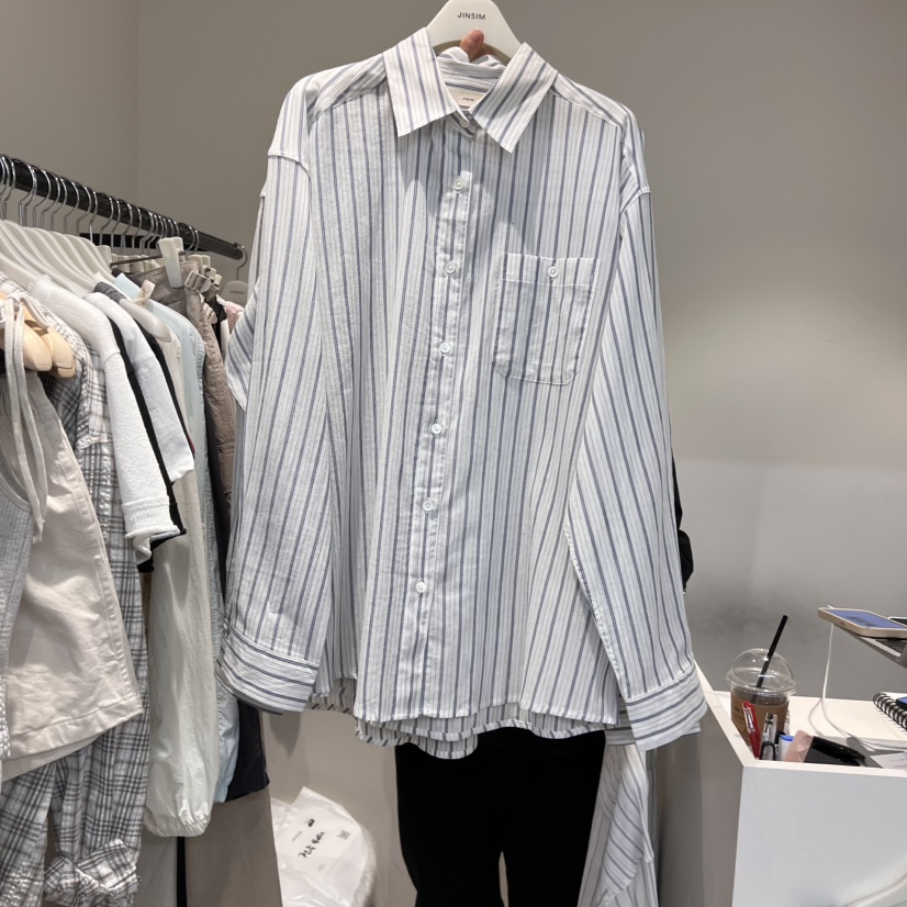 JINSIM東大門代購女士新品時尚人氣25春夏職業熱賣襯衫蕾絲衫JINSIM襯衫/蕾絲衫圖色2