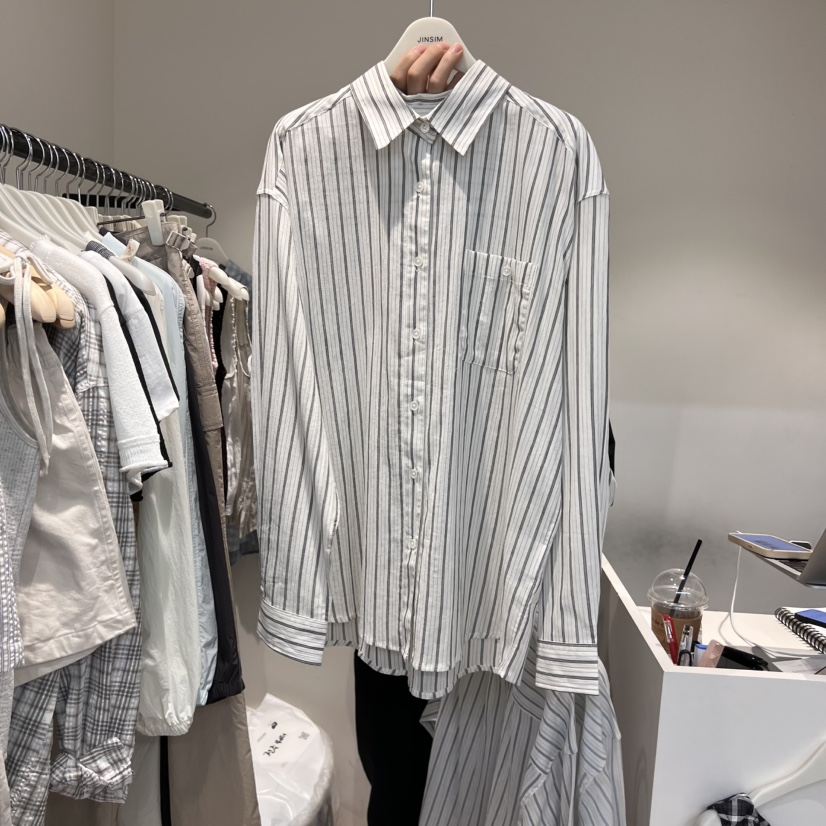 JINSIM東大門代購女士新品時尚人氣25春夏職業熱賣襯衫蕾絲衫JINSIM襯衫/蕾絲衫圖色3