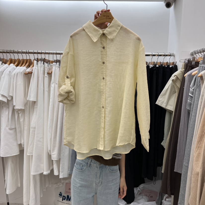 DRESS ROOM東大門實拍女士新款職業25春夏熱賣襯衫蕾絲衫緞面DRESS ROOM襯衫/蕾絲衫圖色3