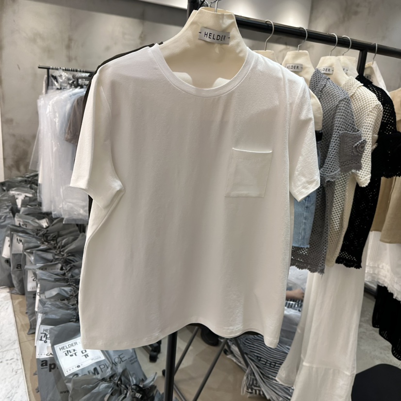 HELDER-P韓國直郵女裝新款職業休閑人氣推薦熱賣25春夏T恤口袋HELDERT恤圖色2