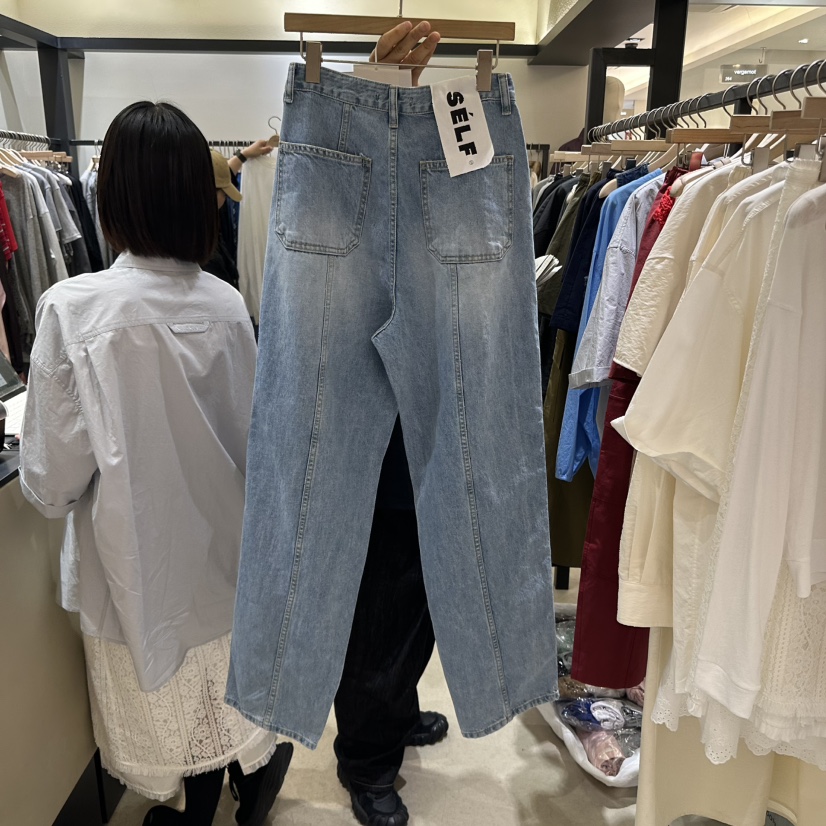 SELF SERVICE韓國代購女士新款熱賣時尚休閑25春夏職業牛仔褲SELF SERVICE牛仔褲