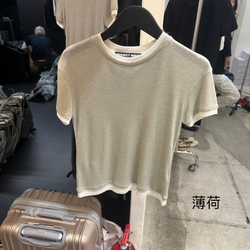 PROJECT WAVE-P韓國代購女裝新品25春夏職業休閑T恤假兩件PROJECT WAVET恤圖色3