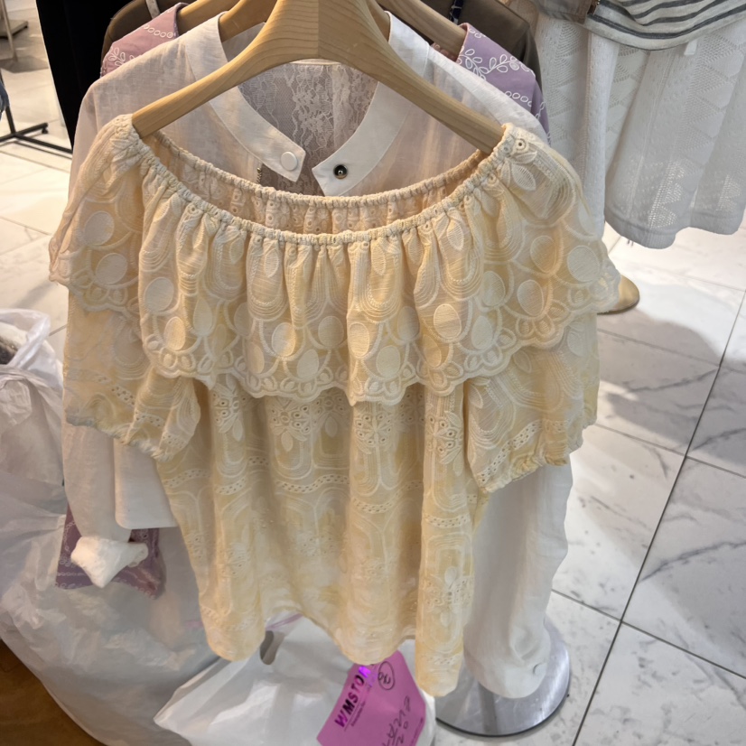 SIMPLE PARK/WMSTORY東大門直郵女裝新款休閑襯衫蕾絲衫刺繡露肩SIMPLE PARK/WMSTORY襯衫/蕾絲衫