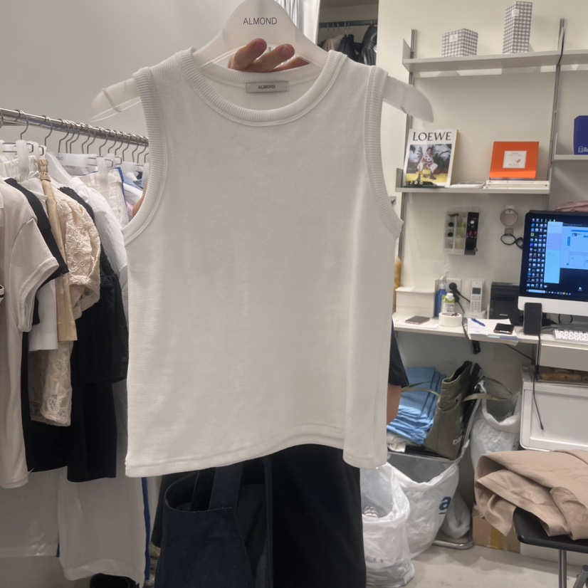 ALMOND韓國直郵女士新品熱賣職業推薦真品休閑25春夏吊帶背心ALMOND吊帶/背心圖色4