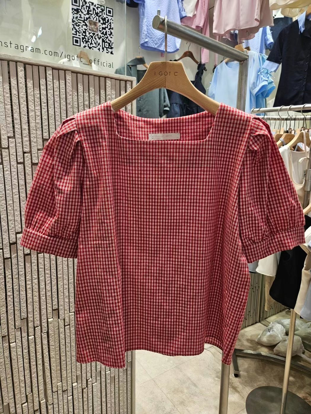 IGOTC-아가씨-T東大門實拍女裝新品人氣真品休閑襯衫蕾絲衫IGOTC-아가씨-T襯衫/蕾絲衫圖色2