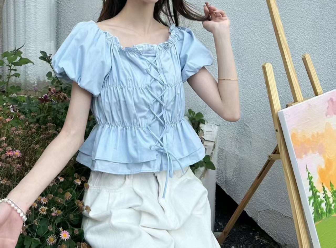 IGOTC-아가씨-T東大門直郵女裝新品推薦真品熱賣襯衫蕾絲衫IGOTC-아가씨-T襯衫/蕾絲衫
