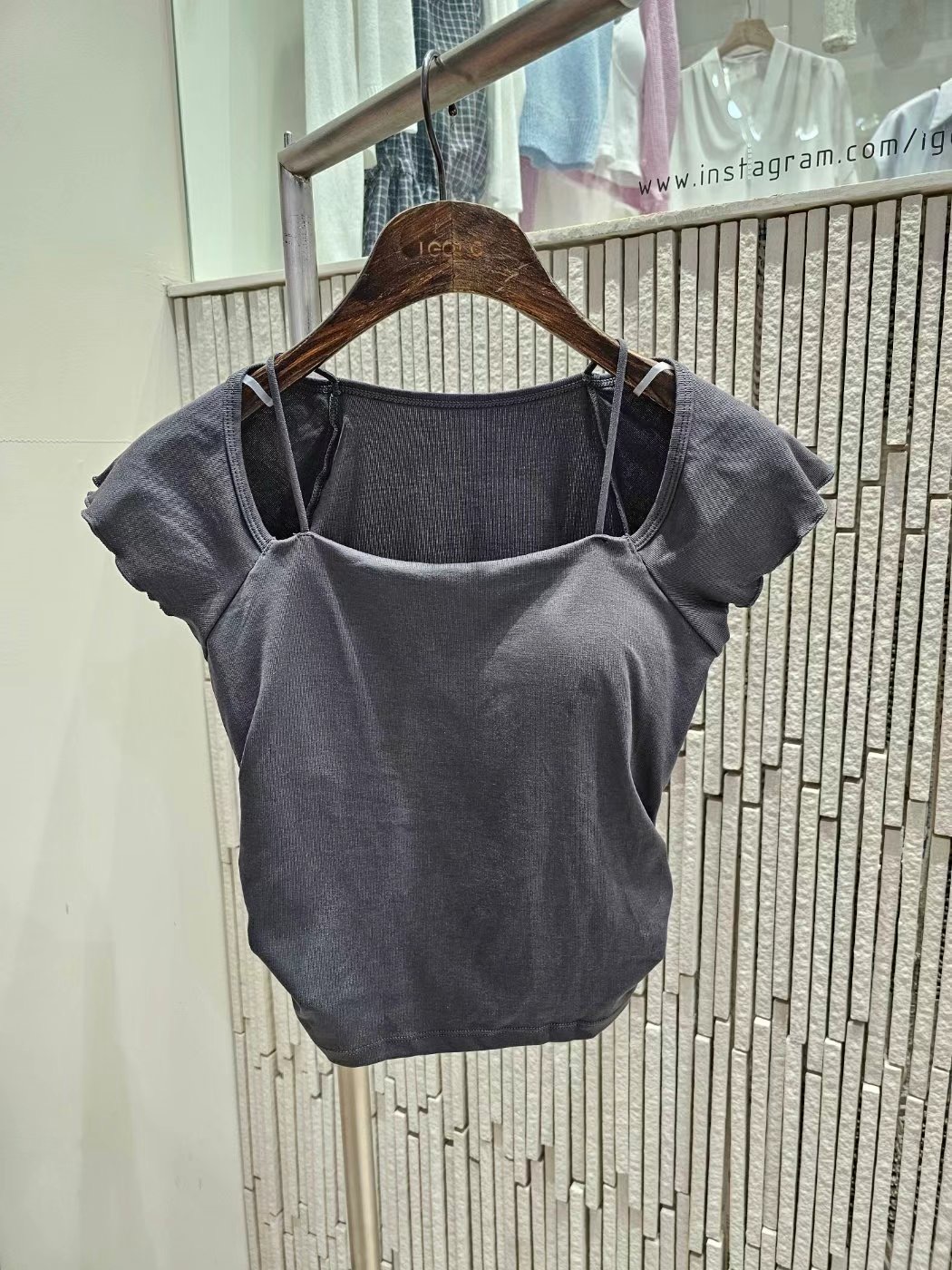 IGOTC-아가씨-T韓國代購女裝新品人氣真品休閑25春夏職業T恤IGOTC-아가씨-TT恤圖色3