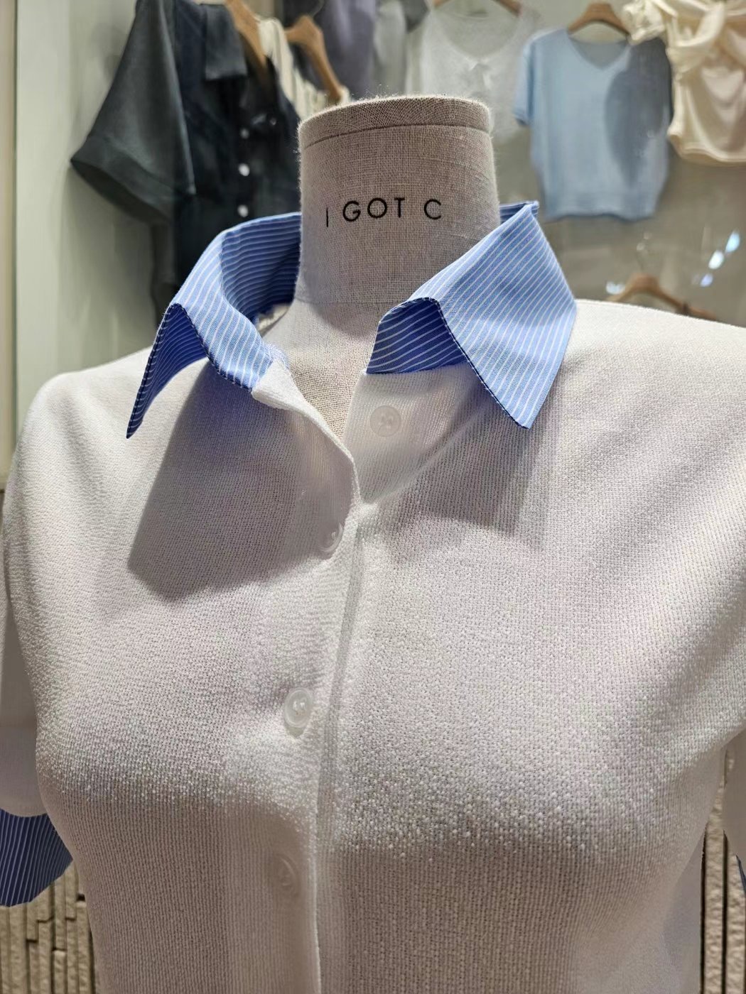 IGOTC-아가씨-T韓國代購女士新款真品人氣襯衫蕾絲衫開衫IGOTC-아가씨-T襯衫/蕾絲衫