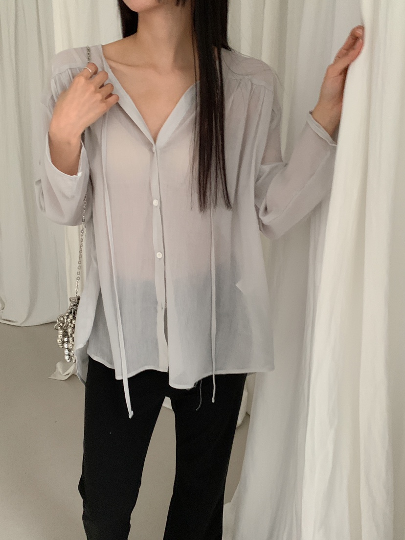 ROUGH東大門直郵女裝新款熱賣25春夏職業休閑人氣襯衫蕾絲衫ROUGH襯衫/蕾絲衫